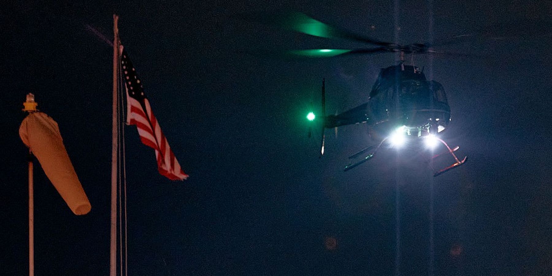 A helicopter carrying Venezuelan President Nicolas Maduro and his wife Cilia Flores arrives at the West Side Heliport on January 03, 2026 in New York City.