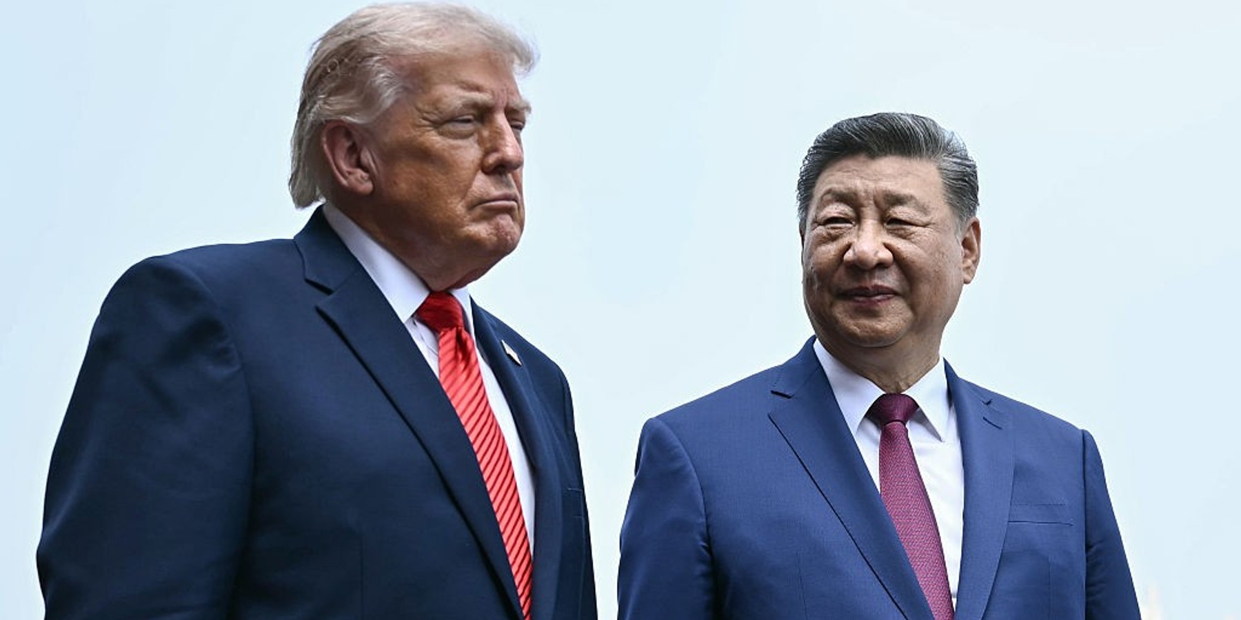 BEIJING, CHINA - MAY 14: China's President Xi Jinping (R) and US President Donald Trump visit the Temple of Heaven on May 14, 2026 in Beijing, China. Xi warned Trump that the issue of Taiwan could push their two countries into "conflict" if mishandled, a stark opening salvo as a superpower summit set to tackle numerous thorny issues began in Beijing on May 14. (Photo by Brendan Smialowski - Pool/Getty Images)