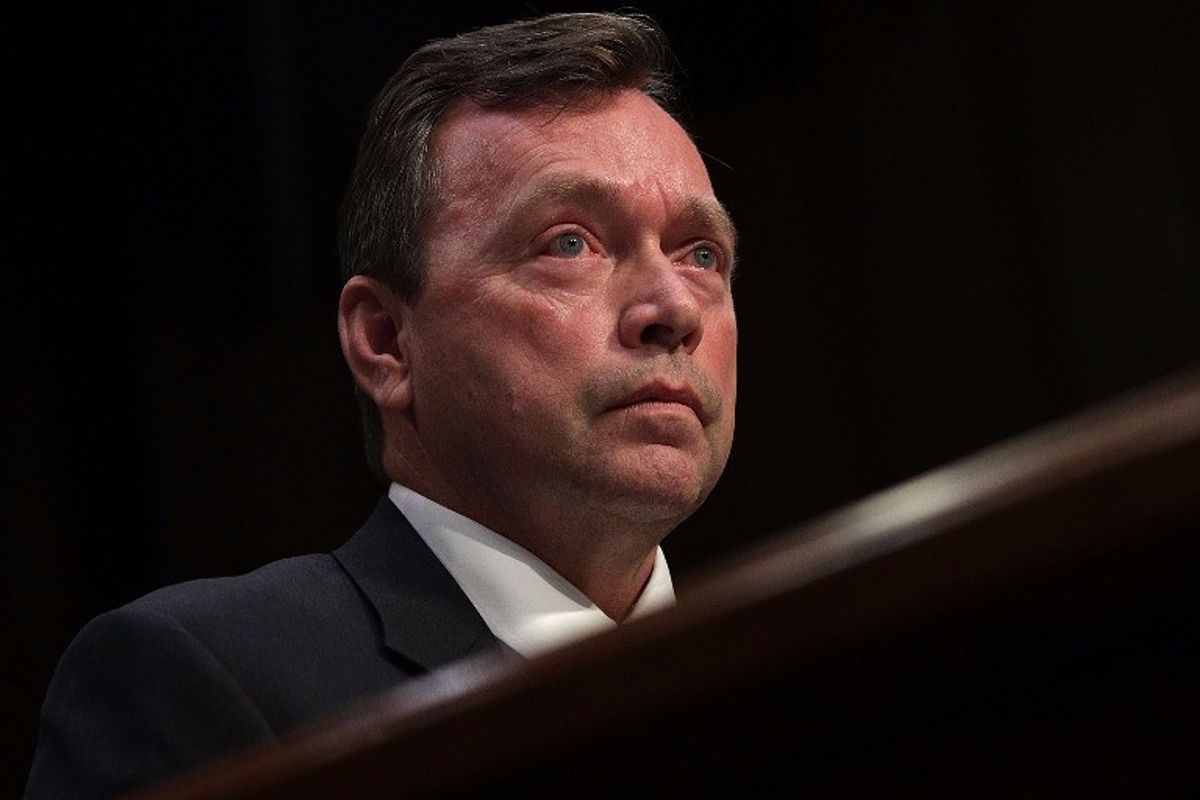 <p>Christopher Sharpley testifies at his nomination hearing.</p>