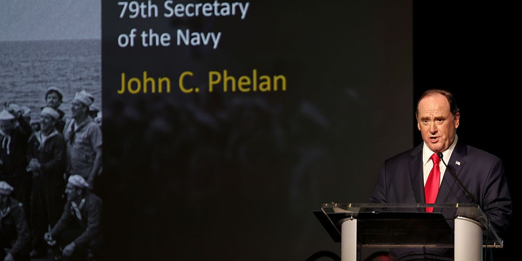 DETROIT, MICHIGAN - JULY 16: John Phelan, 79th U.S. Secretary of the Navy speaks onstage during the Reindustrialize Conference 2025 on July 16, 2025 in Detroit, Michigan. (Photo by Tasos Katopodis/Getty Images for Reindustrialize Conference)