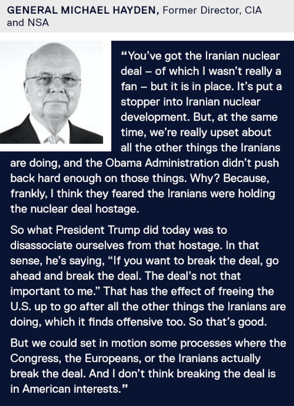 General Michael Hayden mobile quote 1
