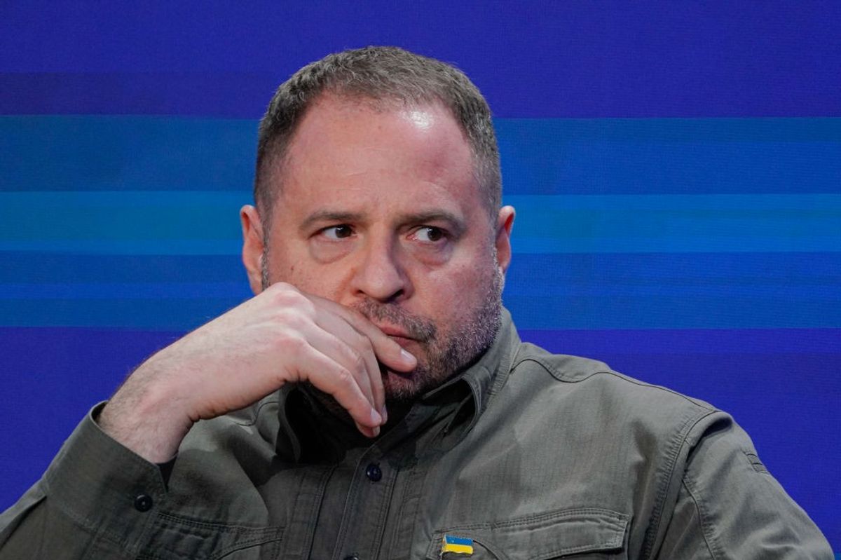 Head of the Office of the President of Ukraine Andriy Yermak attends the 'Ukraine. Year 2025' forum on February 23, 2025 in Kyiv, Ukraine.