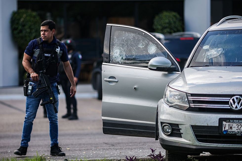 JULY 15: David Cristobal Barraza Sainz, known as Commander "Nitro" within the Sinaloa State Police, was shot and killed after an attack that took place on Pedro Infante Boulevard at around 1:00 p.m in Sinaloa, Mexico on July 15, 2025.