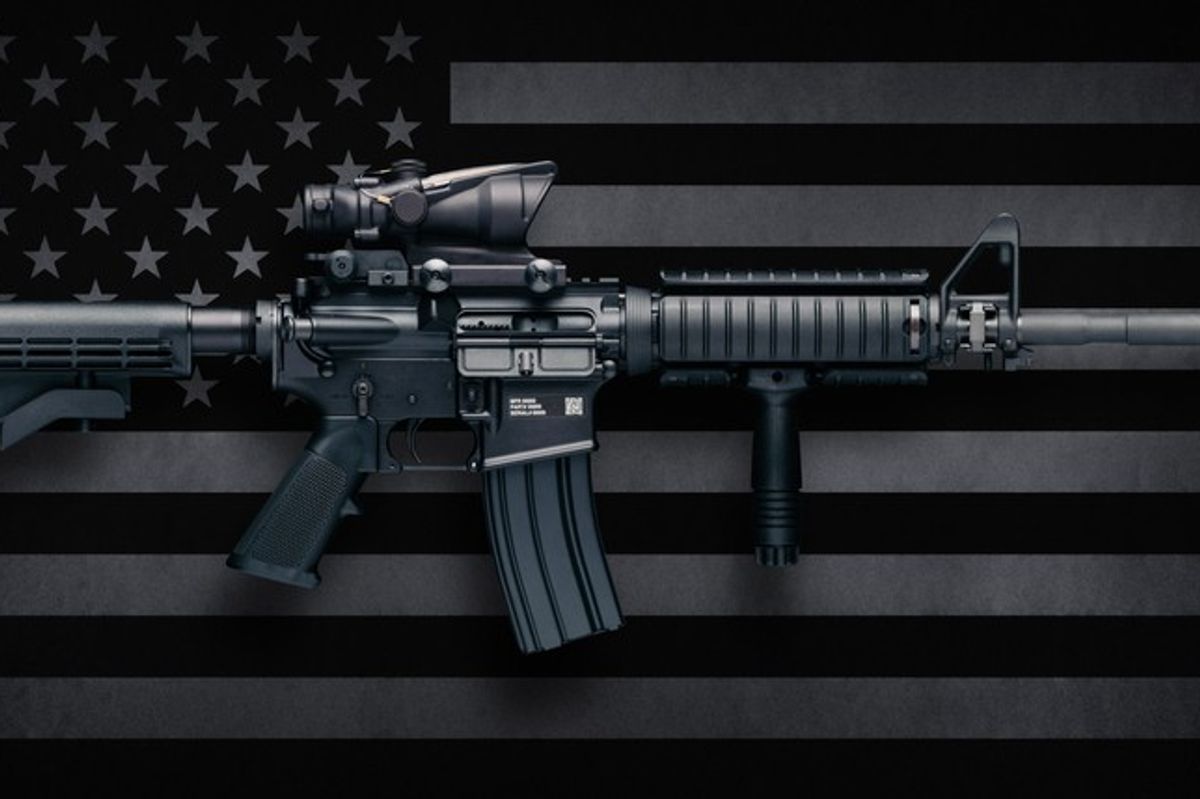 <p>M4A1 Carbine Over USA Flag</p>