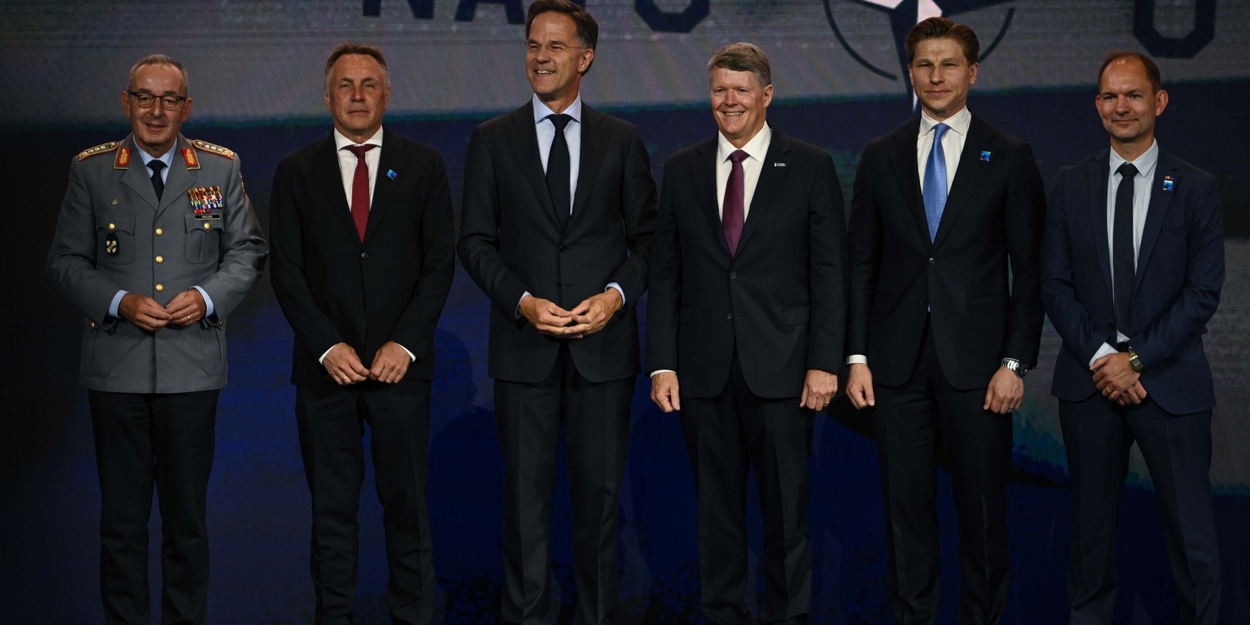 NATO Heads of State and Government Summit in Ankara ANKARA, TURKIYE â" JULY 7: NATO Secretary General Mark Rutte, Minister of Defence of Denmark Jeppe Bruus Christensen, Minister of Defence of Norway Tore Sandvik and Minister of Defence of Finland Antti Hakkanen attend the Defence Industry Forum, which opened the 36th NATO Heads of State and Government Summit in Ankara, Turkiye, on July 7, 2026. (Photo by Ismail Aslandag/Anadolu via Getty Images)