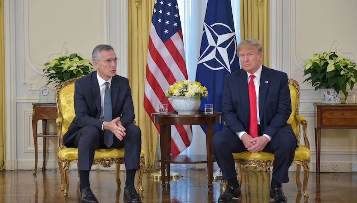 <p>NATO Secretary General Jens Stoltenberg meets with US President Donald Trump</p>