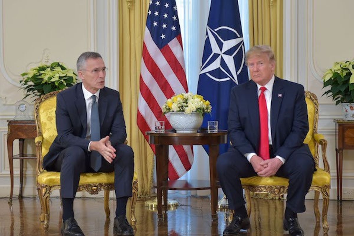 <p>NATO Secretary General Jens Stoltenberg meets with US President Donald Trump</p>