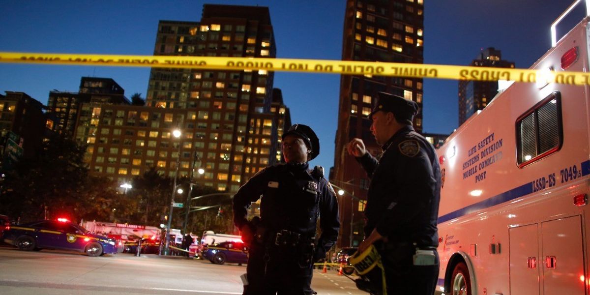 <p>Police in Manhattan</p>