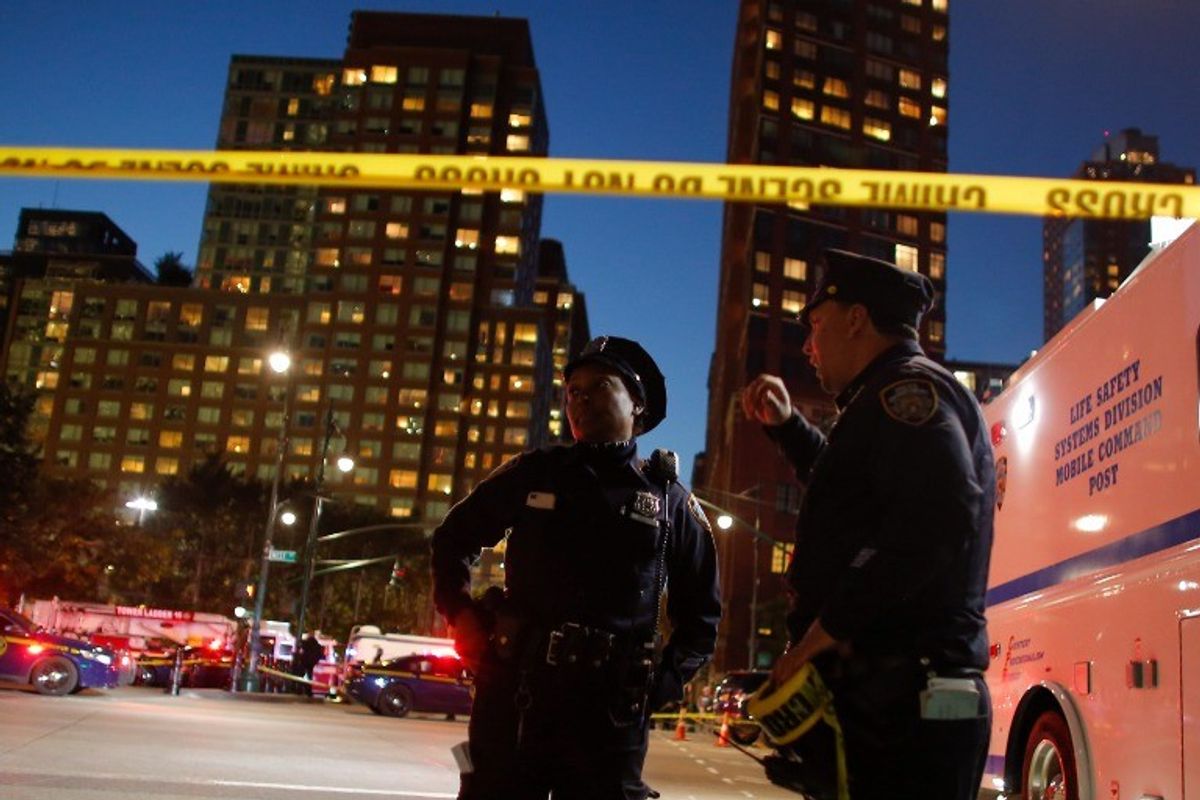 <p>Police in Manhattan</p>