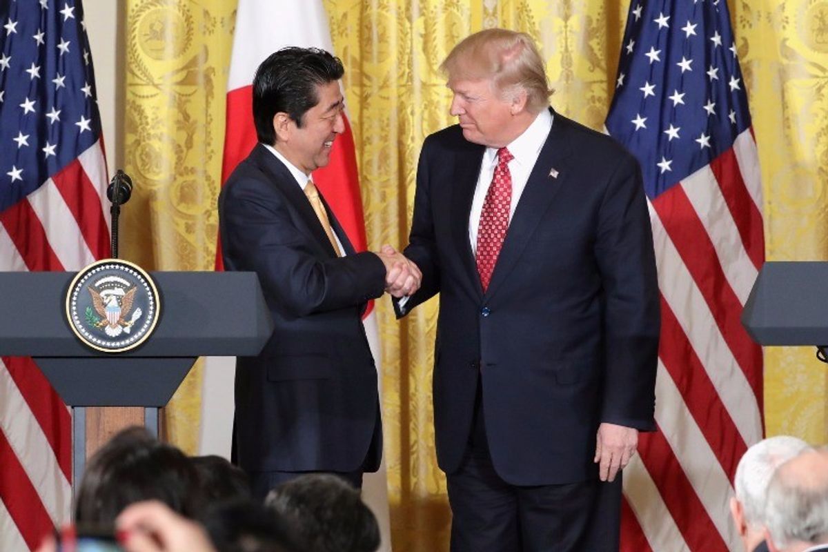 <p>President Trump and Prime MInister Abe in Japan</p>