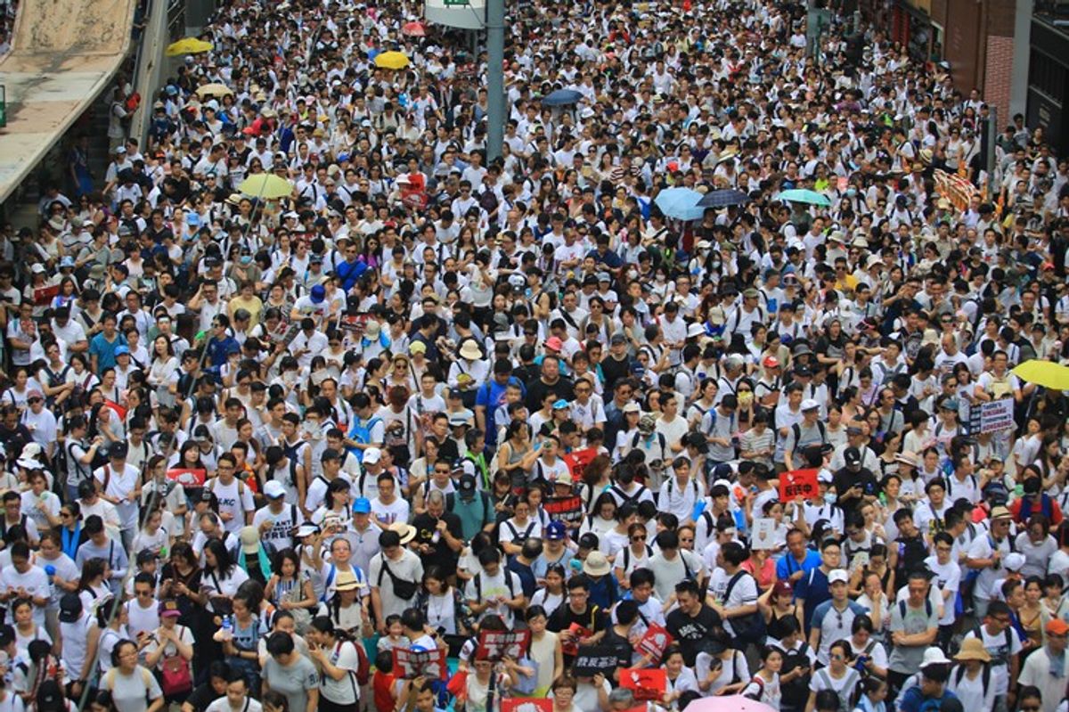 <p>protest against controversial extradition bill in Hong Kong</p>