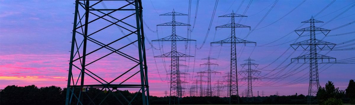 <p>Pylons in the evening sun</p>