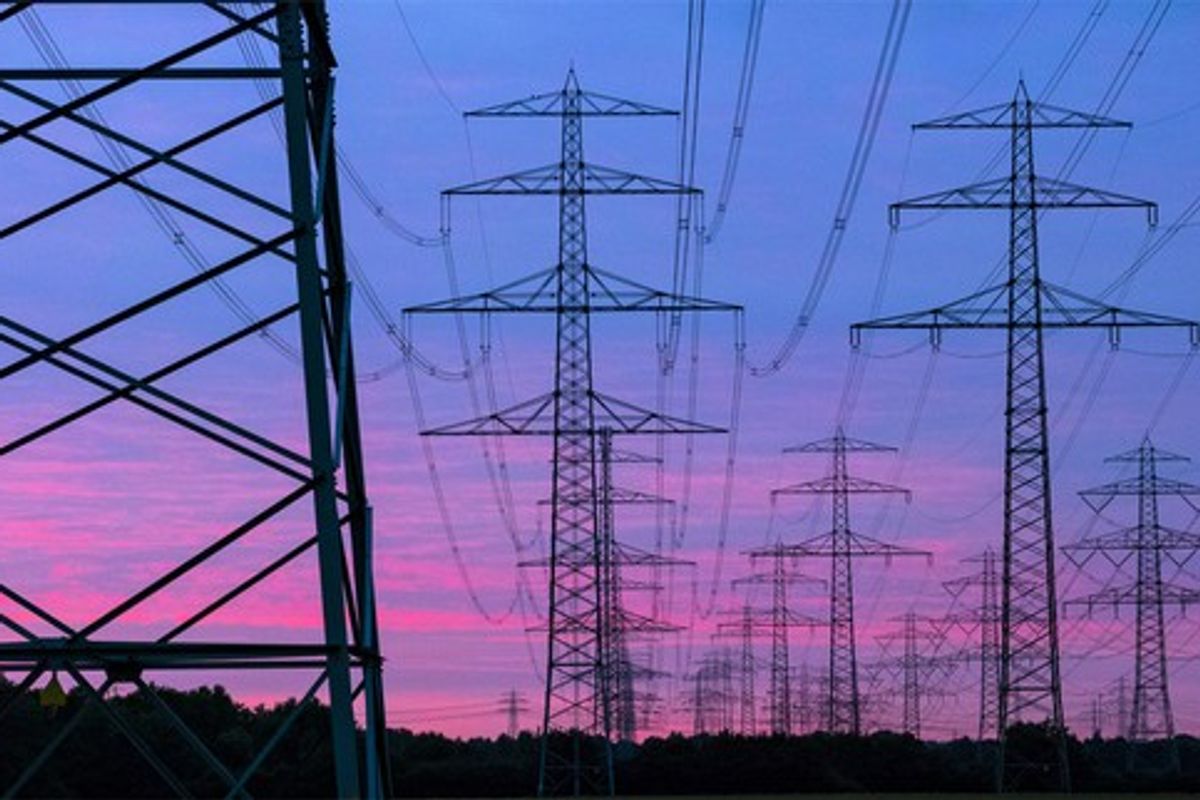 <p>Pylons in the evening sun</p>