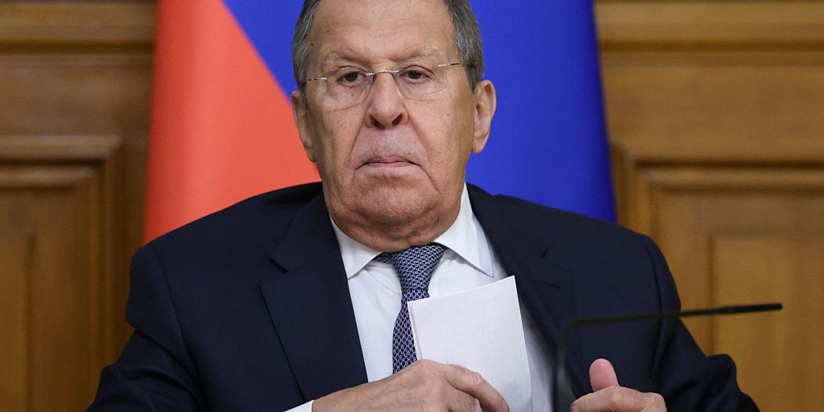 Russian Foreign Minister Sergei Lavrov attends a press conference following talks with his Kazakh counterpart in Moscow on October 22, 2025