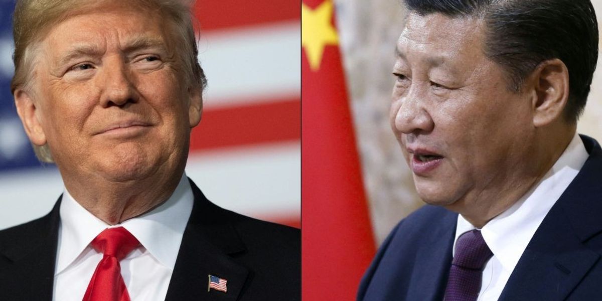 This combination of pictures created on May 14, 2020 shows recent portraits of China's President Xi Jinping (R) and US President Donald Trump..