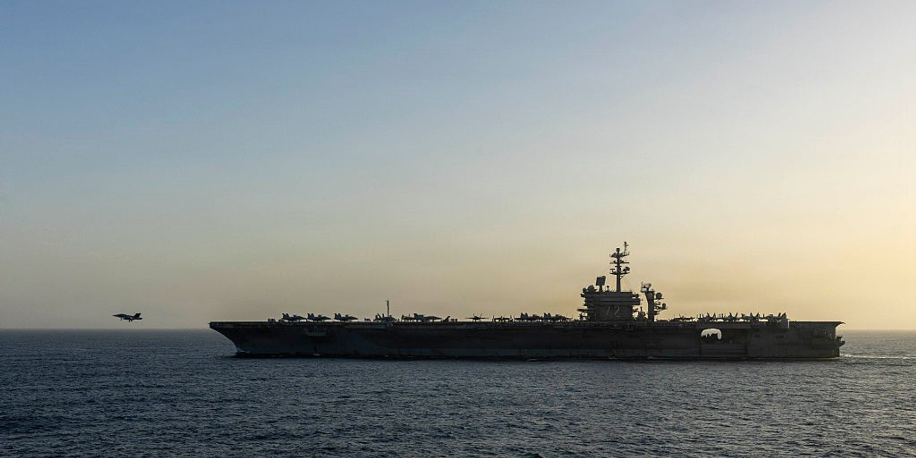 U.S. Conducts Blockade Operations Near Strait Of Hormuz ARABIAN SEA - APRIL 16: (EDITOR'S NOTE: This Handout image was provided by a third-party organization and may not adhere to Getty Images' editorial policy.) USS Abraham Lincoln (CVN 72) conducts U.S. blockade operations related to the Strait of Hormuz on April 16, 2026 in the Arabian Sea. The ship's embarked carrier air wing includes eight F-35C stealth fighters, F/A-18 fighter jets, EA-18G electronic attack aircraft, E-2D command and control planes, MH-60 helicopters and CMV-22B Ospreys for logistics support. (Handout Photo by the U.S. Navy via Getty Images)