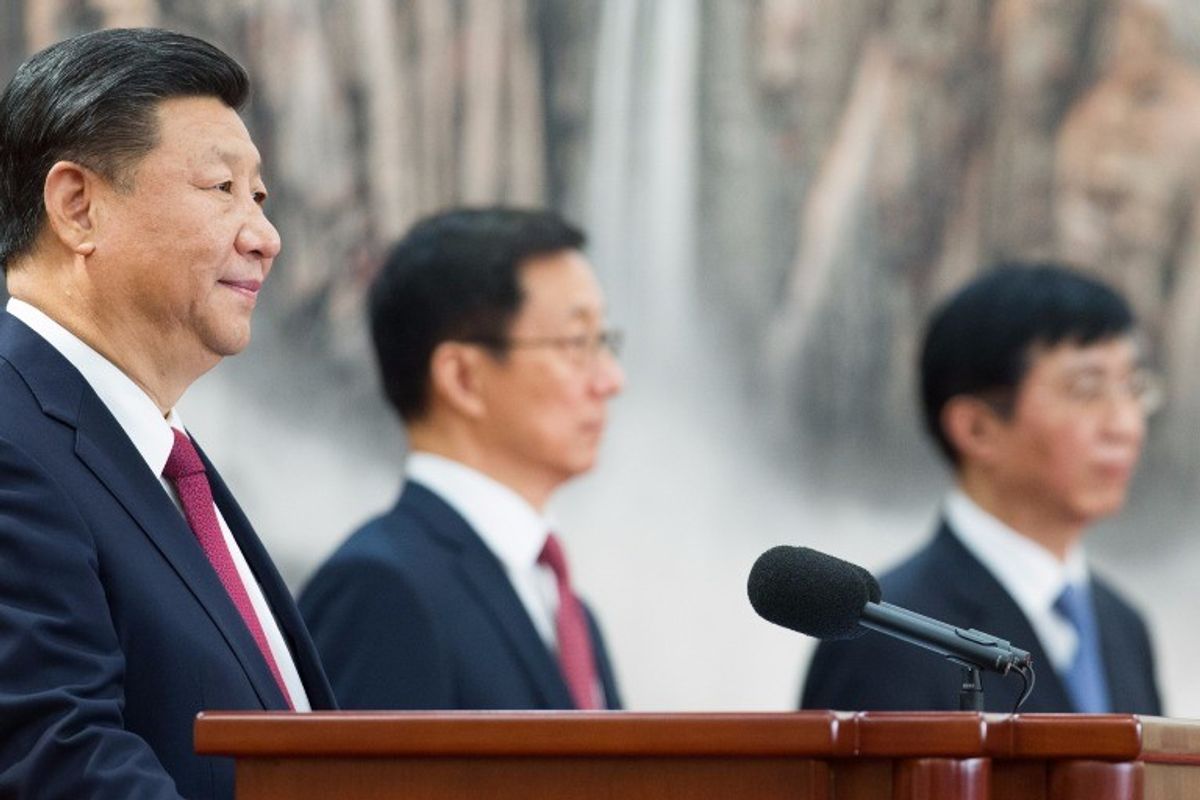 <p>Xi Jinping at the 19th Chinese Party Congress</p>