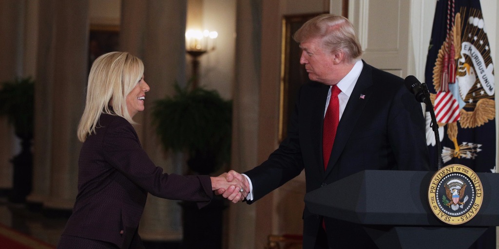 President Trump introduces Kirstjen Nielsen as DHS nominee.