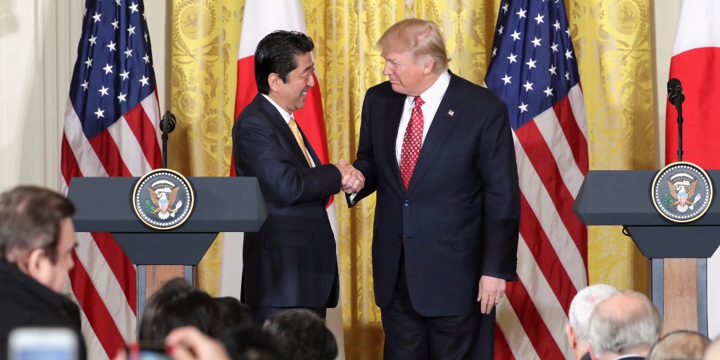 President Trump and Prime MInister Abe in Japan