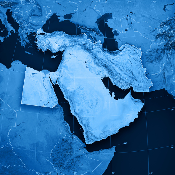 Middle East Topographic Map