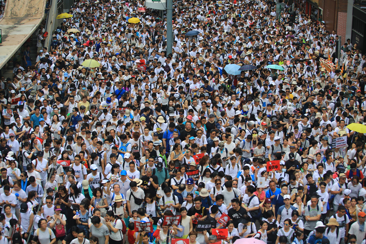 protest against controversial extradition bill in Hong Kong