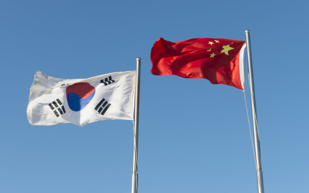 China and South Korea flag
