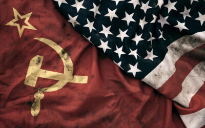 Grungy Flags of Soviet Union and USA