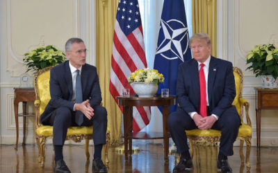NATO Secretary General Jens Stoltenberg meets with US President Donald Trump